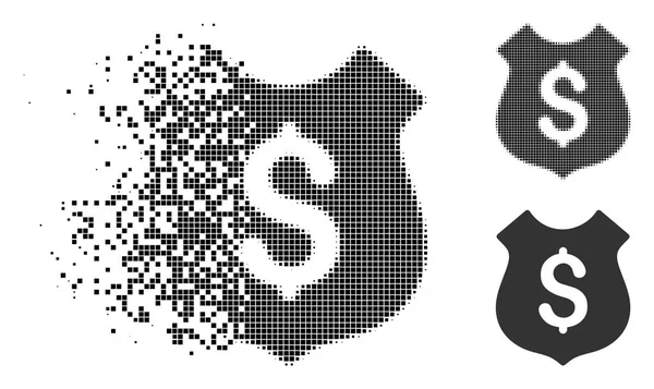 Pohlcená Dot polotónů finanční štít ikonu — Stockový vektor