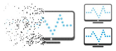 Rendelenmiş piksel noktalı resim darbe grafik simgesini
