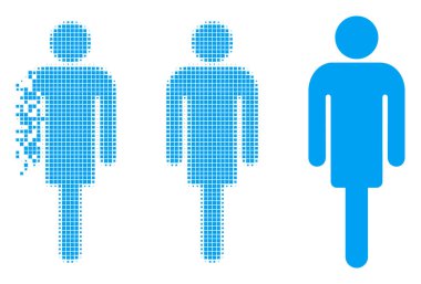 Dağınık piksel yarı ton adam simgesi