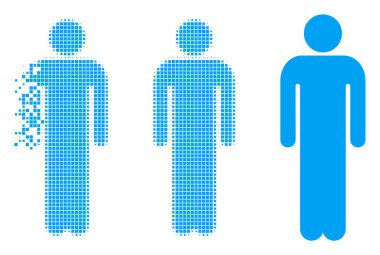 Hareketli piksel yarı ton adam simgesi