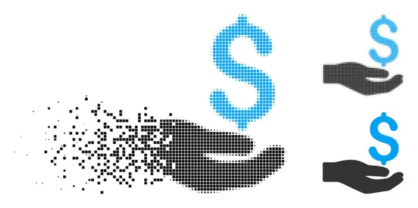 Icône de paiement de demi-ton de point détruit — Image vectorielle
