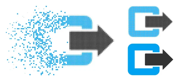 Icône de porte de sortie Dot Halftone décomposée — Image vectorielle