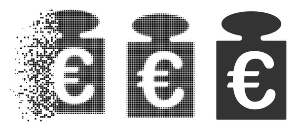Ponto danificado Halftone Euro Icon Peso — Vetor de Stock