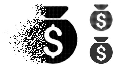 Hareketli piksel yarı ton mali sermaye simgesi