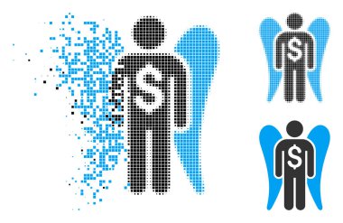 Kırık noktalı yarım ton melek yatırımcı simgesi