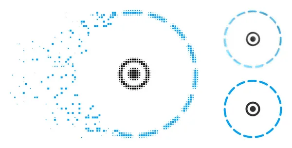 Désagrégation de l'icône de zone de cercle demi-teinte — Image vectorielle