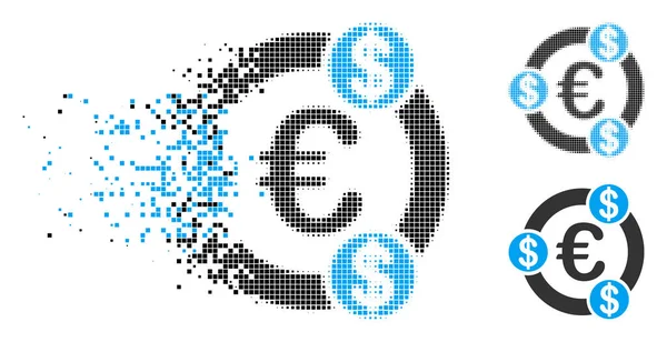 Feloldja a Pixelated félárnyék Euro pénzügyi együttműködés ikon — Stock Vector
