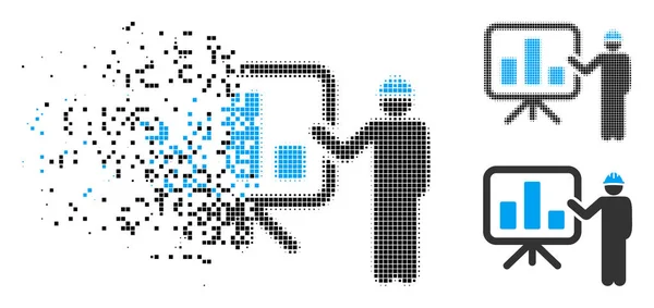 Икона "Исчезновение точечного инженера-полутона" — стоковый вектор