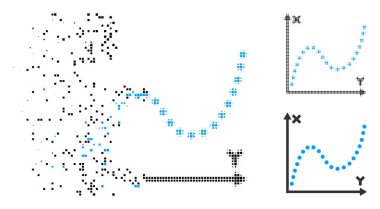 Yarı ton noktalı kaybolan noktalı çizim simgesi