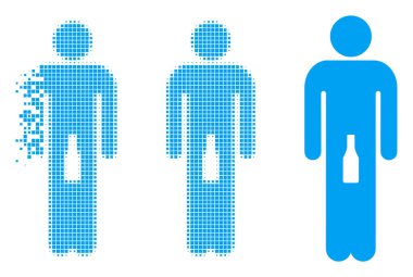 Dağınık Pixelated yarı ton adam simgesi