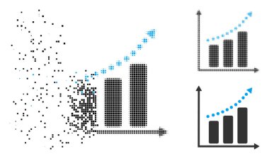 Ayrıştırılmış noktalı yarım ton olumlu Trend simgesi