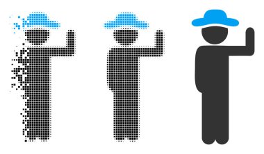 Rendelenmiş noktalı yarım ton beyefendi oy simgesi