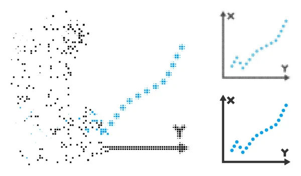 Piksel noktalı resim işlevi Arsa simgesi dağılmakta — Stok Vektör