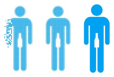 Kırık noktalı yarım ton adam simgesi