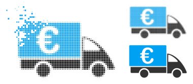 Ayrıştırılmış Pixelated yarı ton Euro toplayıcı araba simgesi