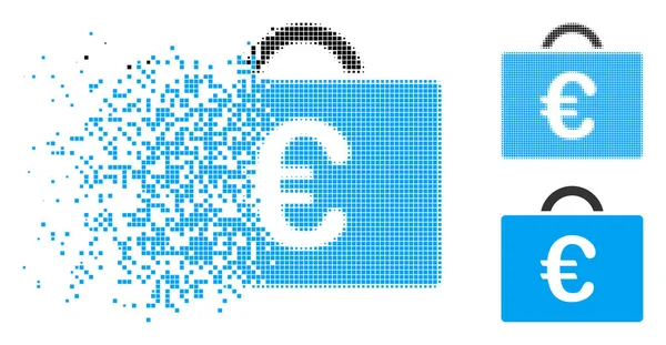 Dot décomposé demi-ton Euro Comptabilité Case Icône — Image vectorielle