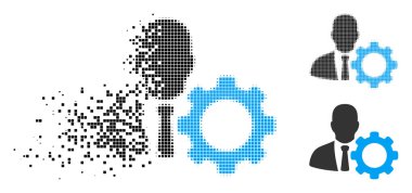 Kırık Pixelated yarı ton asker simgesi