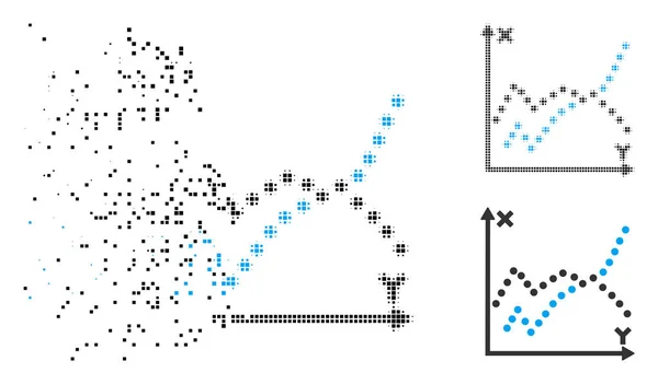 Icona di trama delle funzioni mezzitoni Pixelated polvere — Vettoriale Stock