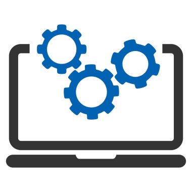 Laptop ve Gears vektör simgesi
