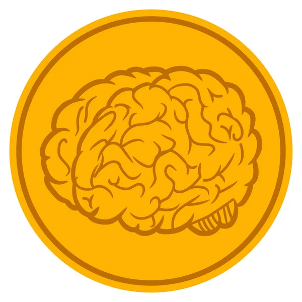 Moneda Cerebral Vector Icono — Vector de stock