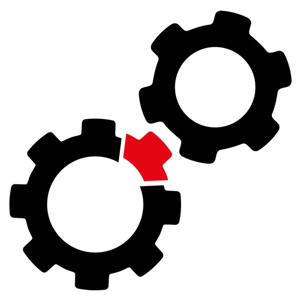 Skadade Gears vektor symbol — Stock vektor