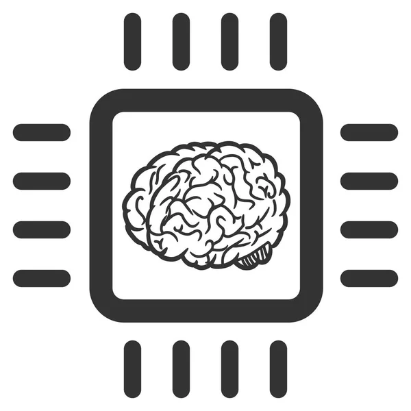 Icono de vector de chip neural — Vector de stock