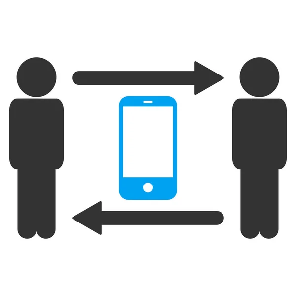 Hombre Smartphone Intercambio de Vectores Icono — Vector de stock