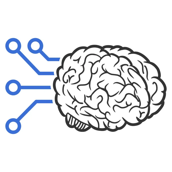 Brain Computer Interface Raster Icon — Stock Photo, Image