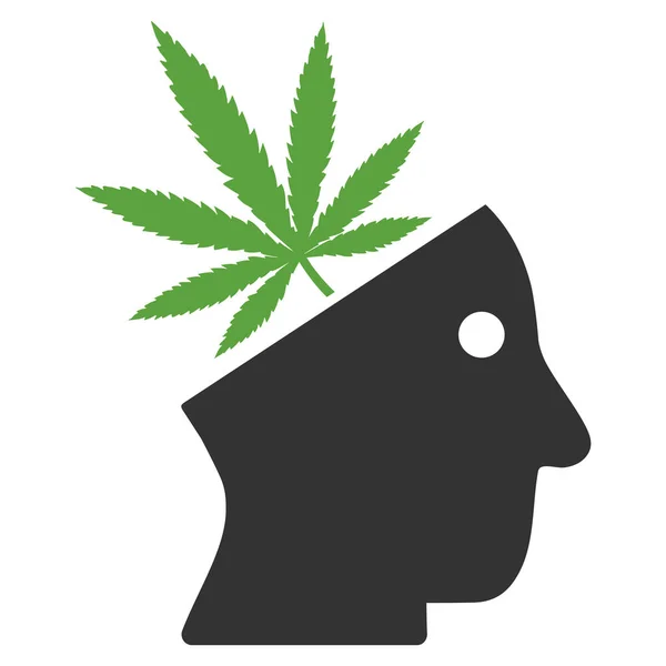 Cannabis tänkande huvud Raster ikonen — Stockfoto