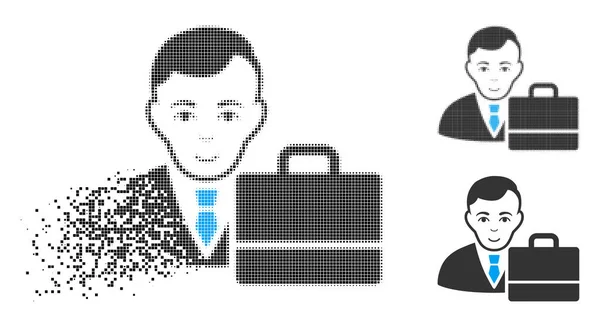 Sparkle Dot Halftone Accounter Icône avec visage — Image vectorielle