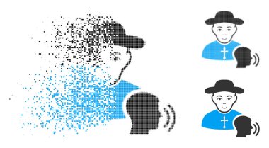 Yüz ile rendelenmiş piksel yarı ton mümin itiraf simgesi