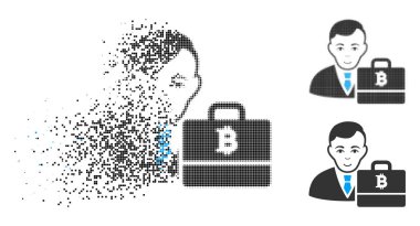 Yüz ile rendelenmiş nokta noktalı resim Bitcoin Accounter simgesi