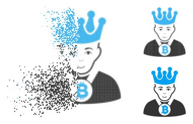 Noktalı yarım ton Bitcoin Kral simge yüzü ile harcanmış