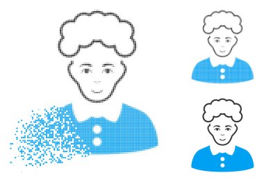 Kaybolan nokta yarı ton sarışın kadın simgesiyle yüz