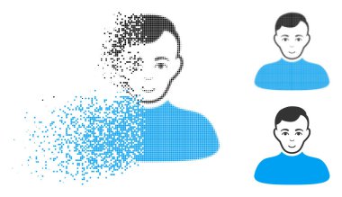 Yüz ile rendelenmiş nokta yarı ton çocuk simgesi