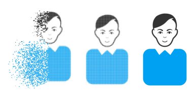 Noktalı yarım ton bürokrat simge yüzü ile rendelenmiş