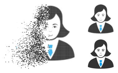Yüz tahribe piksel noktalı resim iş kadını simgesiyle