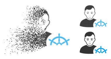 Yüz ile ayrıştırılmış piksel yarı ton Kaptan simgesi