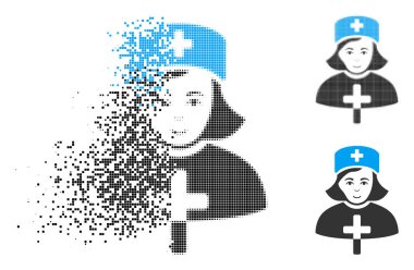 Yüz tahribe nokta yarı ton Katolik Bayan Doktor simgesiyle