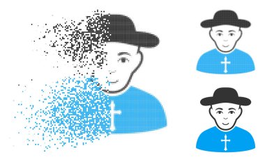 Hareketli nokta yarı ton Christian Priest simgesiyle yüz