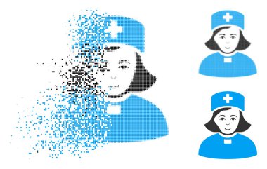 Yüz ile dağınık noktalı yarım ton kilise erkek doktor simgesi