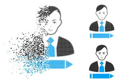 Kaybolan nokta yarı ton katip simgesiyle yüz