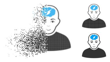 Noktalı noktalı resim akıllı çocuk simge yüzü ile çözünmüş