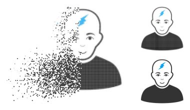 Noktalı noktalı resim akıllı çocuk simge yüzü parçalanmış