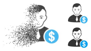 Yüz ile toz nokta yarı ton ticari avukat simgesi