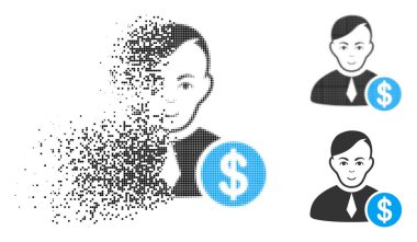 Kaybolan yarı ton ticari Loyer simge yüzü ile noktalı