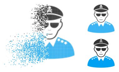 Yüz ile kırık Pixelated noktalı resim kötü ordu genel simgesi