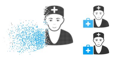 Noktalı yarım ton ilk yardım Doktor simgesi yüz zarar