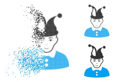 Pixelated yarı ton aptal simge yüzü ile eriterek