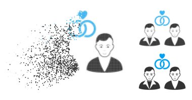 Yüz ile toz piksel yarı ton eşcinseller evlilik simgesi